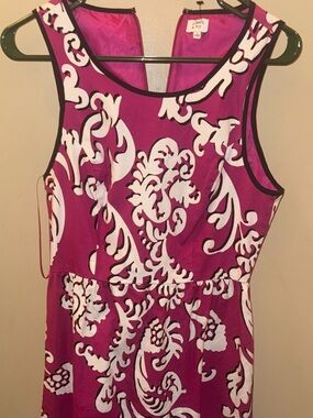 crown & ivy Fuchsia and White Sleeveless Dress